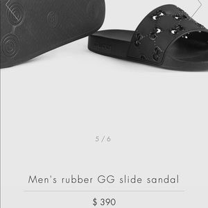MENS GUCCI RUBBER SLIDES.